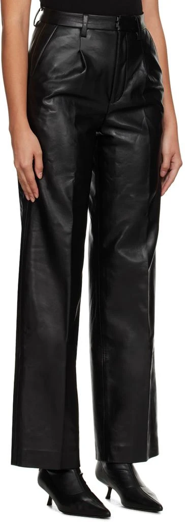ANINE BING Black Carmen Faux-Leather Pants 2