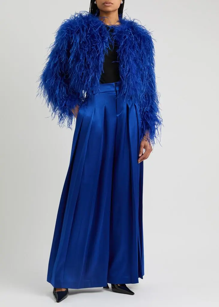 Alice + Olivia Kidman feather-embellished jacket 4