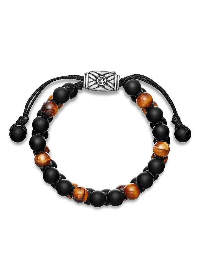 David Yurman Spiritual Beads Two Row Woven Bracelet with Black Onyx and Tiger
s Eye 2