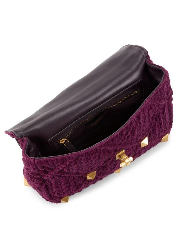 Valentino Large Rockstud Knit Satchel 3