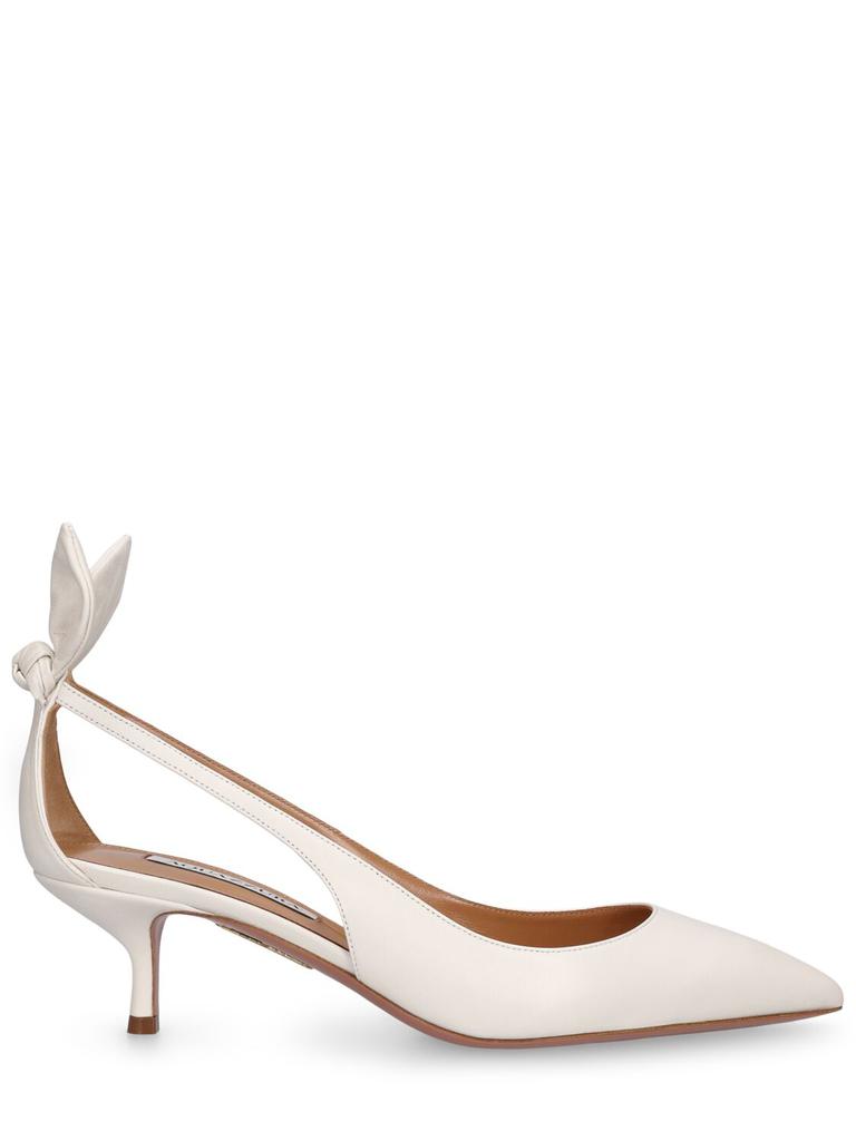 AQUAZZURA 50mm Bow Tie Leather Pumps
