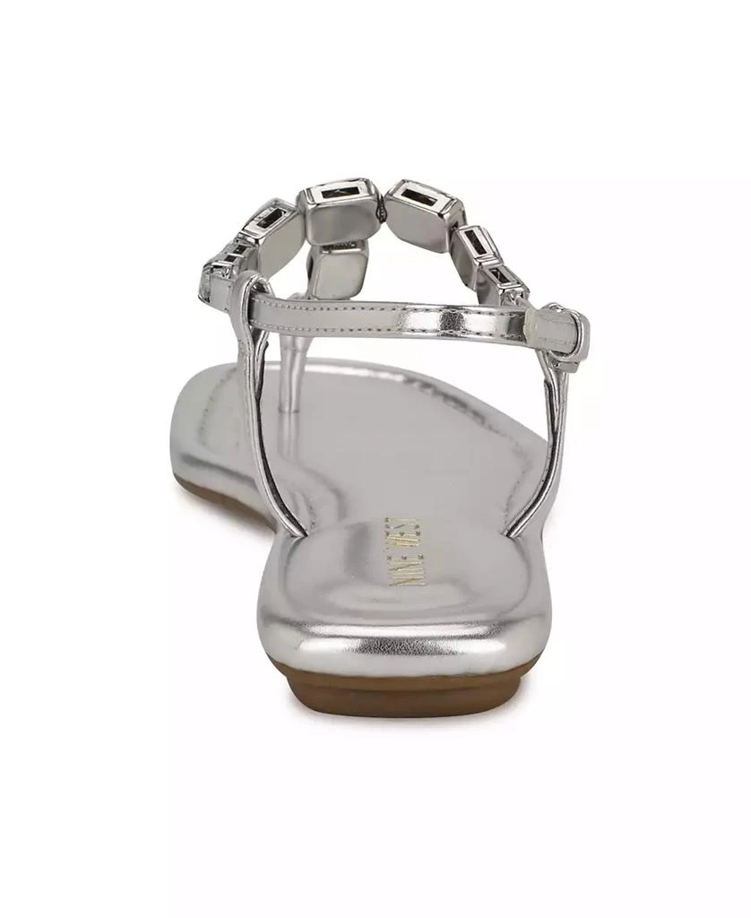 Nine West Women's Dynasti Embellished T-Strap Flat Sandals 3
