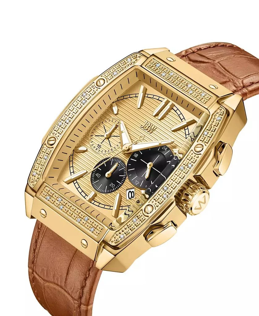 Jbw Men's Echelon Chronograph Brown Genuine Calf Leather Watch 3
