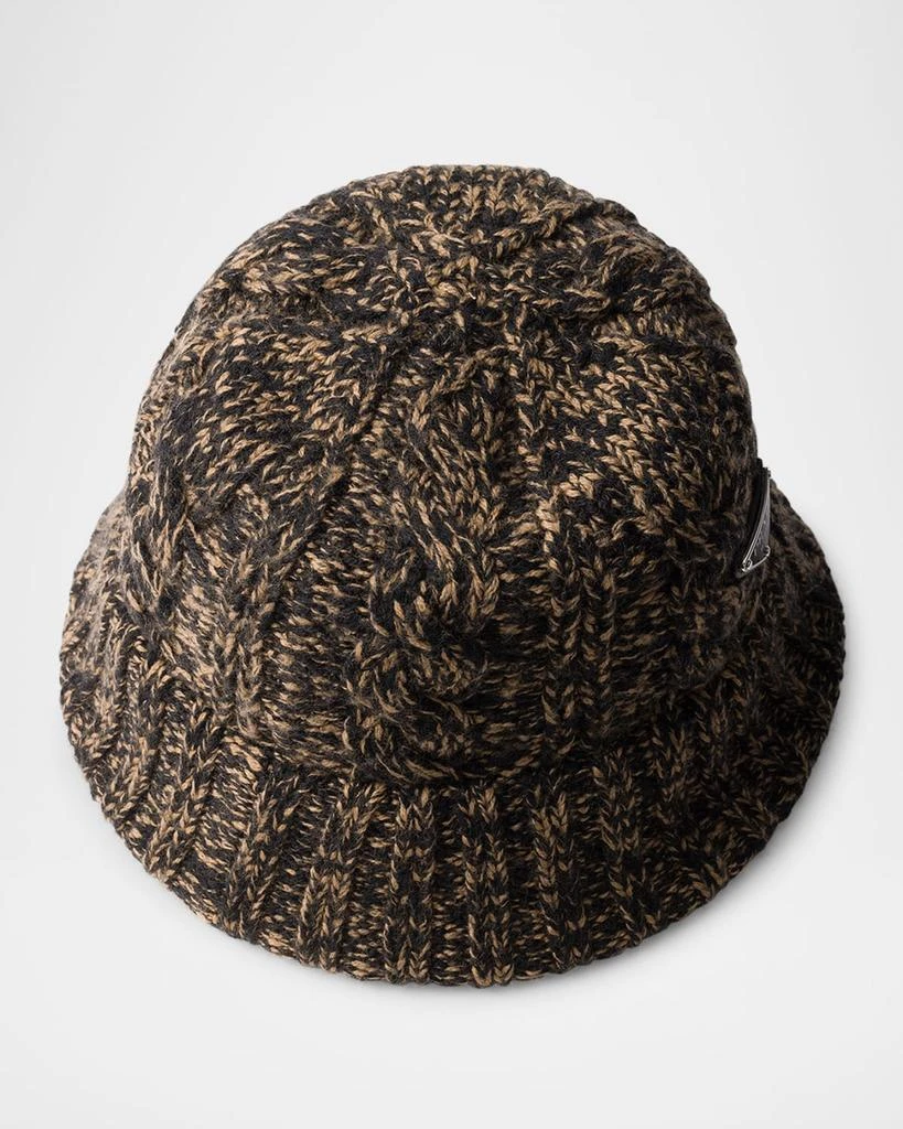Prada Men's Melange Wool Cable-Knit  Bucket Hat 2