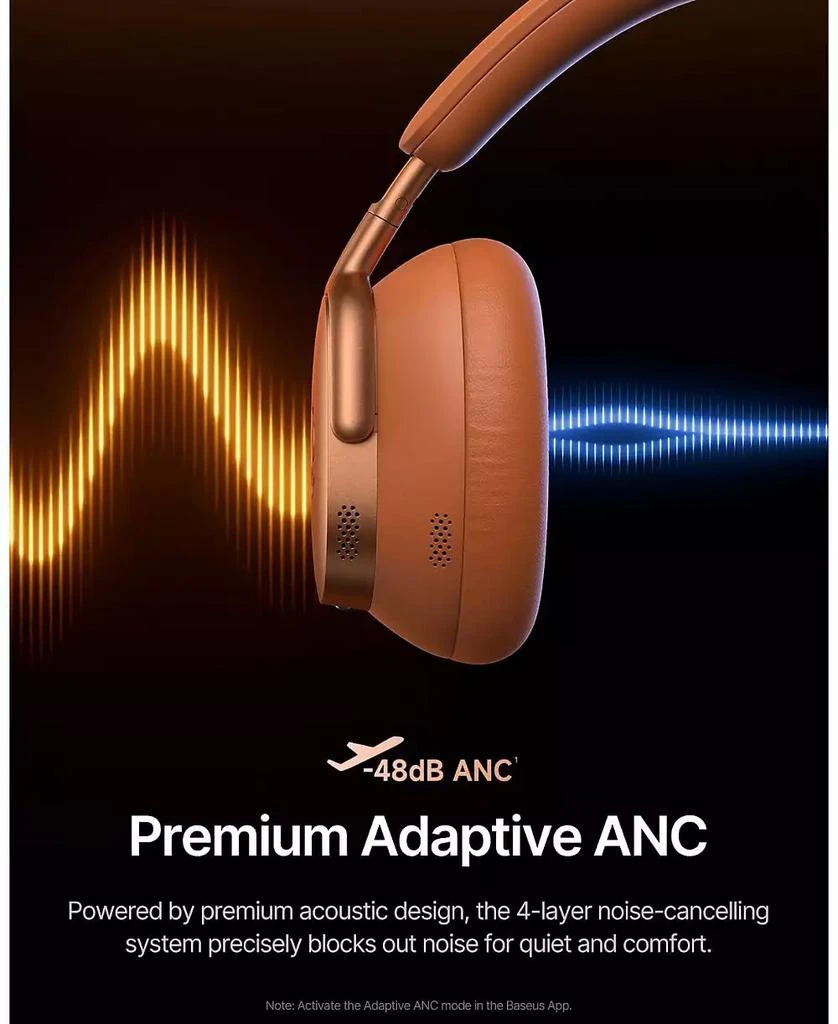 Baseus Inspire XH1 ANC Headphones with Dolby Audio Hi-Res Sound and 100H Playtime 4