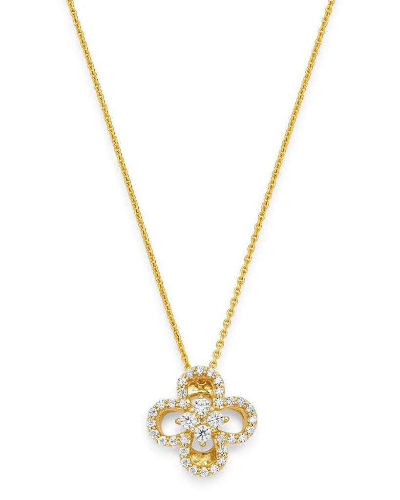 Bloomingdale's Diamond Clover Pendant Necklace in 14K Yellow Gold, 0.15 ct. t.w. 1
