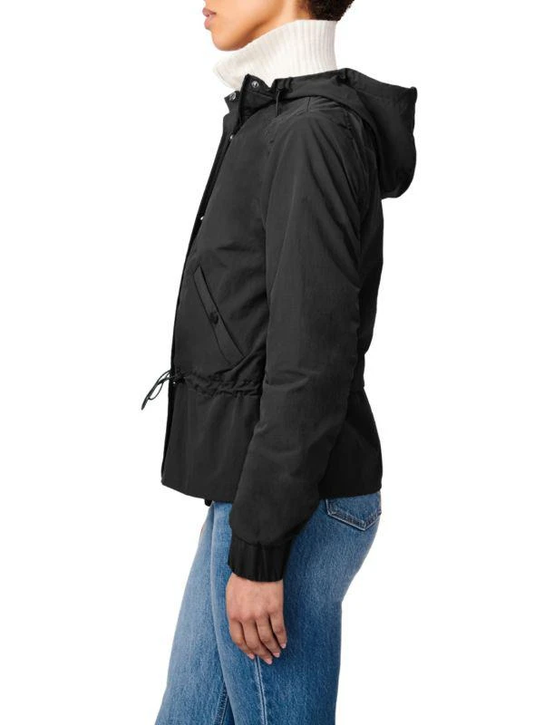 Bernardo Solid Peplum Hooded Rain Jacket 3