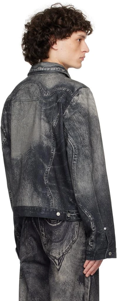 CAMPERLAB Black & Gray Distorted Print Denim Jacket 3
