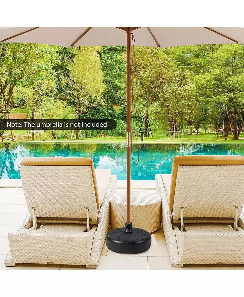 Gymax Patio Fillable Round Umbrella Base Stand Fit Pole 1.5

 Holder 40 lbs Outdoor 3