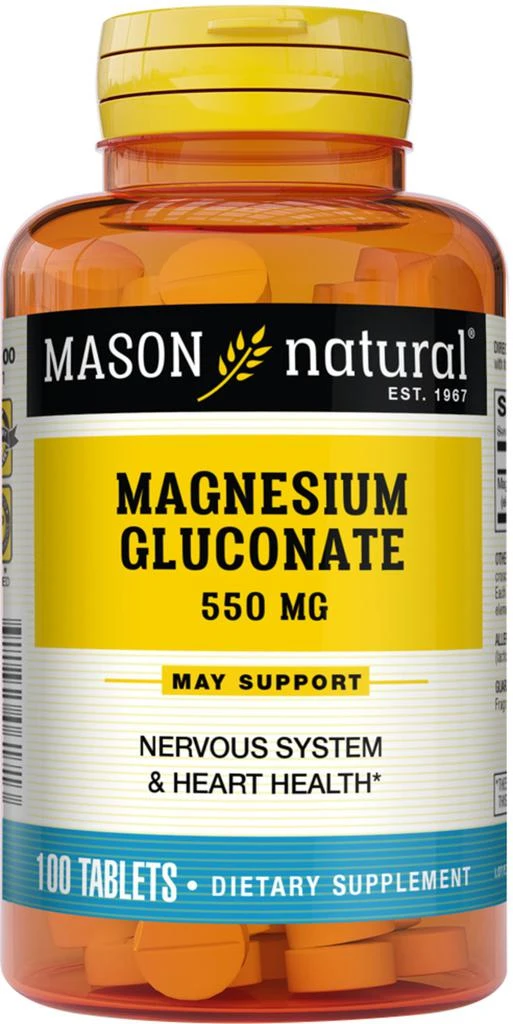 Mason Naturals Magnesium Gluconate 550 mg 100 Tablets 1