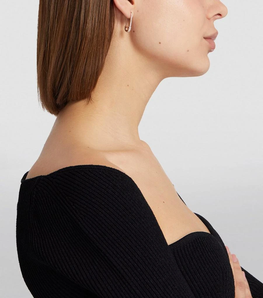 Anita Ko Rose Gold and Diamond Safety Pin Single Right Earring 5