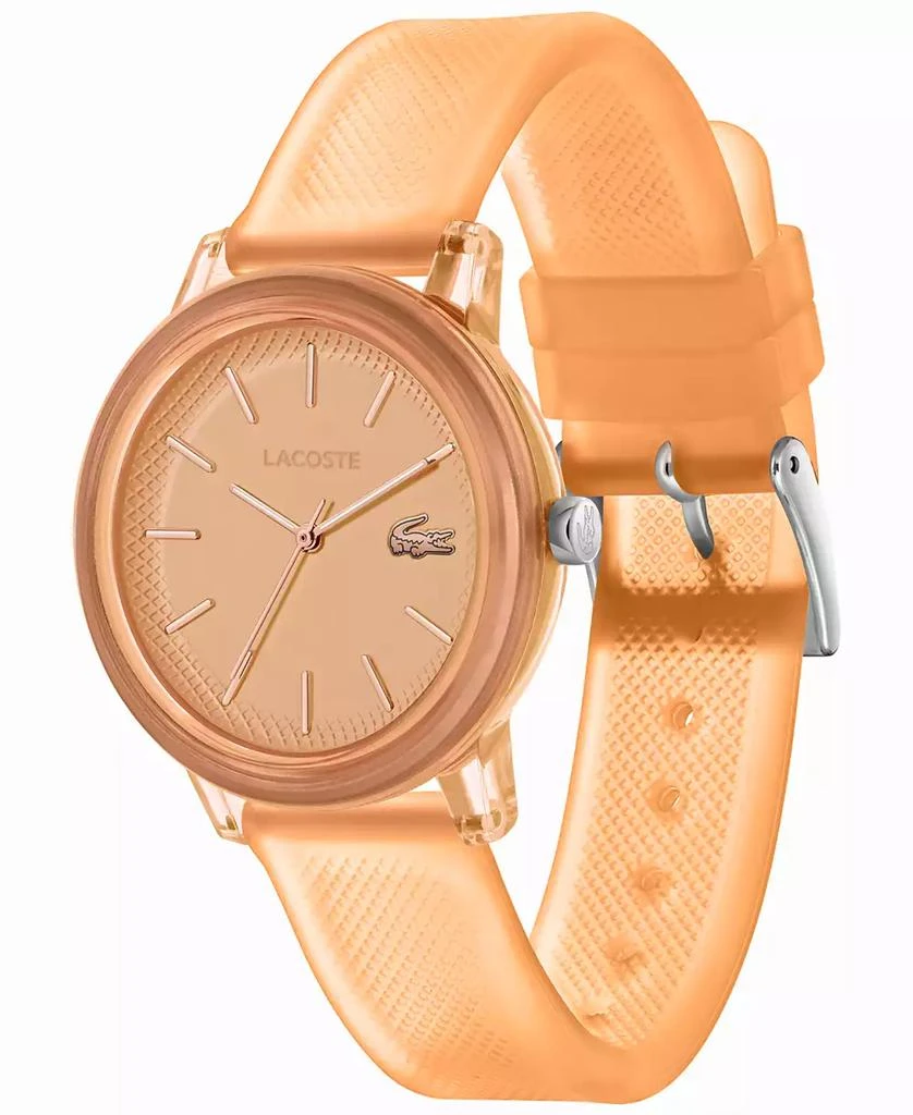 Lacoste Women's L.12.12 Quartz Apricot Semi-Transparent Silicone Strap Watch 36mm 2
