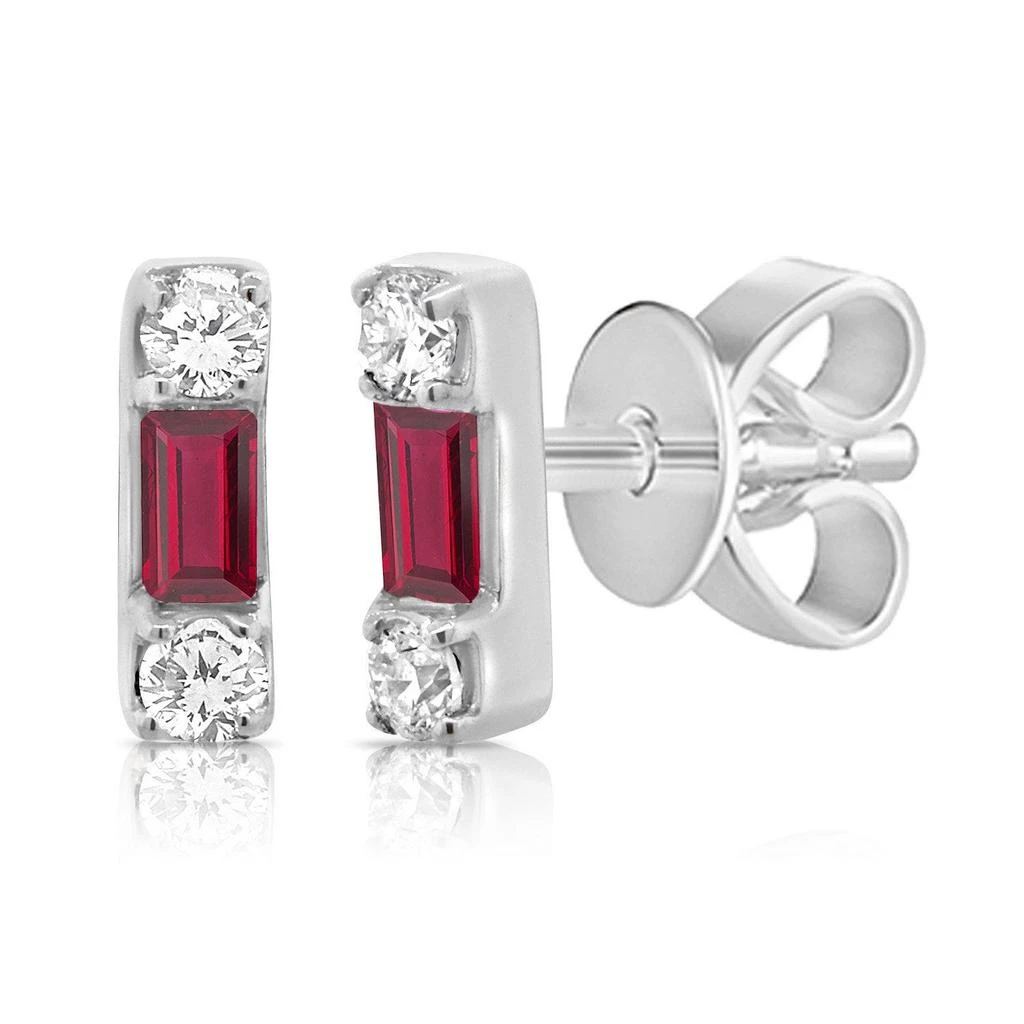 Sabrina Designs 14k Gold Diamond & Ruby Stud Earrings 2