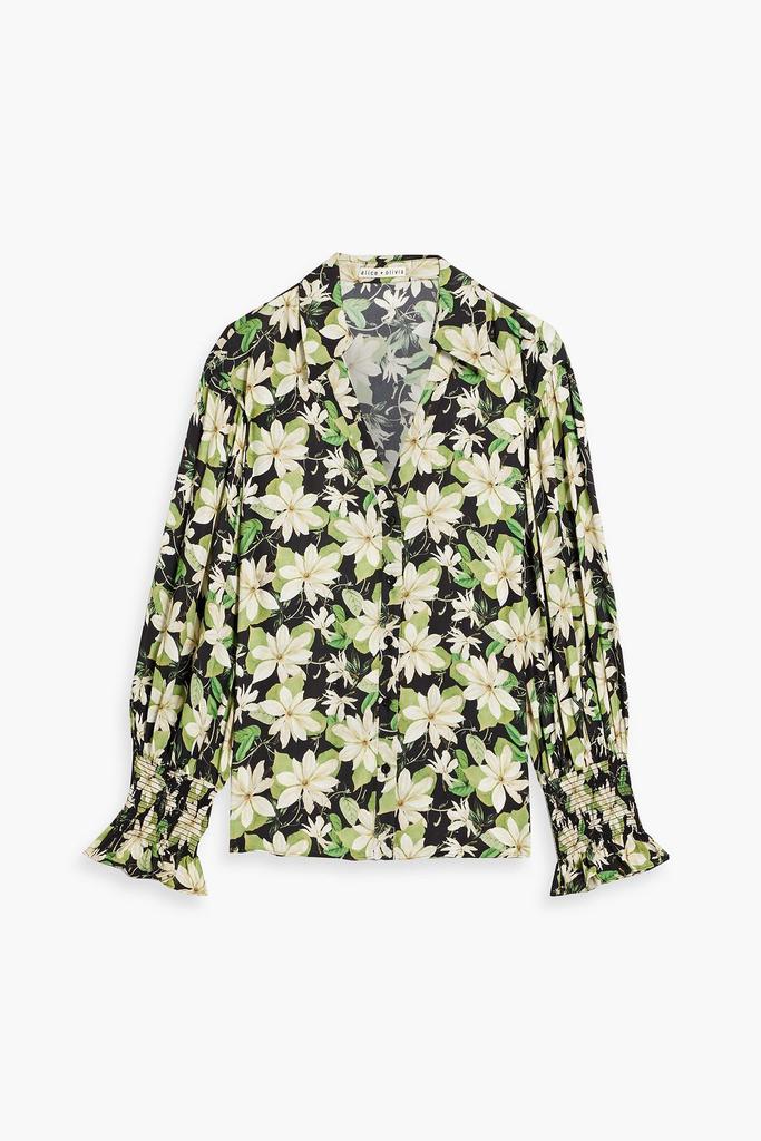 Alice + Olivia Julius floral-print satin-twill blouse