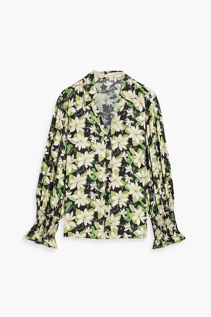 Alice + Olivia Julius floral-print satin-twill blouse 1