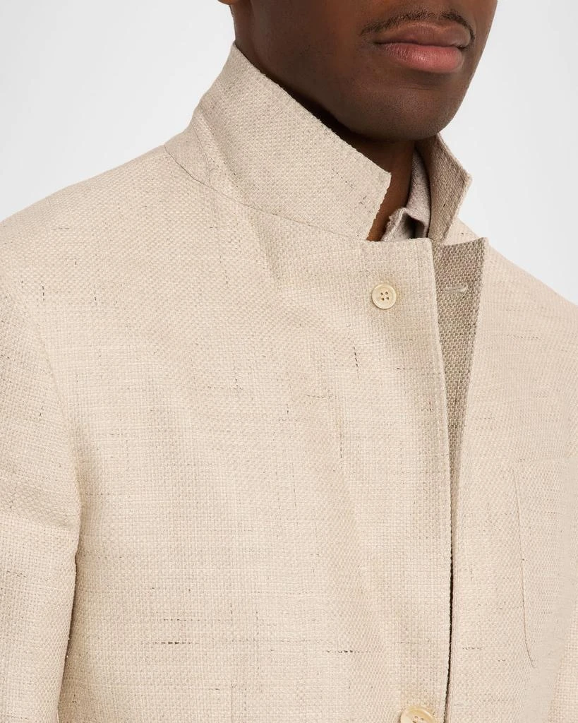 Brunello Cucinelli Men
s Silk, Linen and Wool Twill Suit Jacket 6