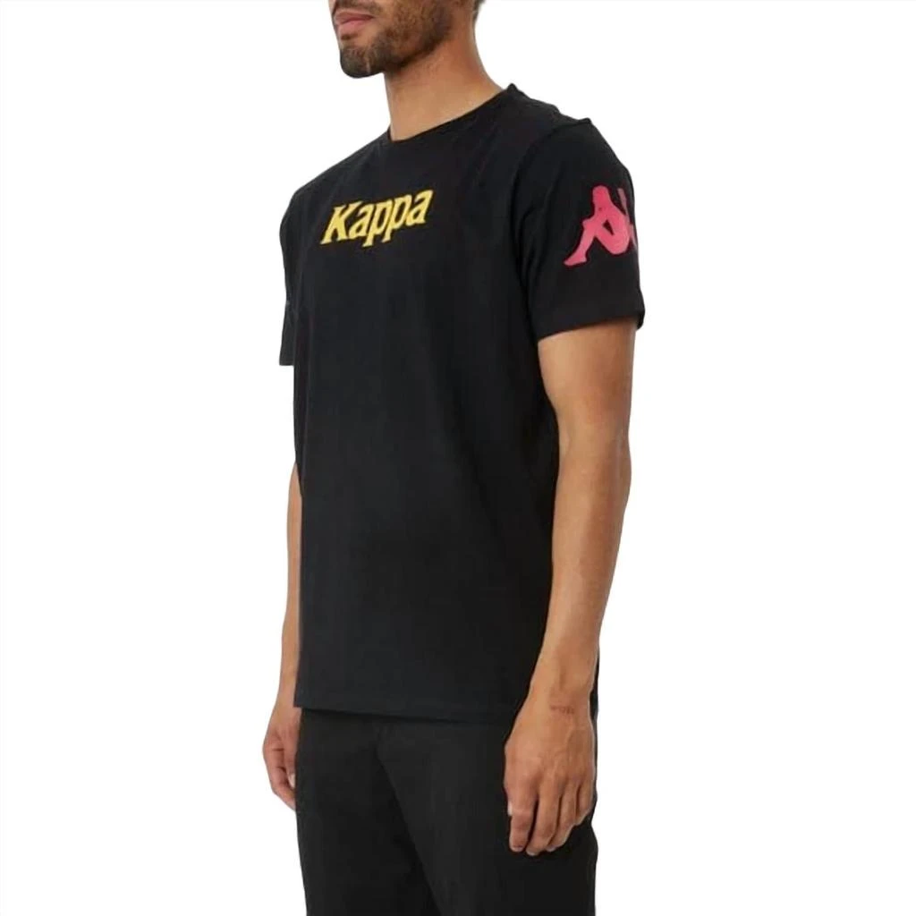Kappa Men's Authentic Paroo T-Shirt In Black/fuchsia-Blue/yellow 2