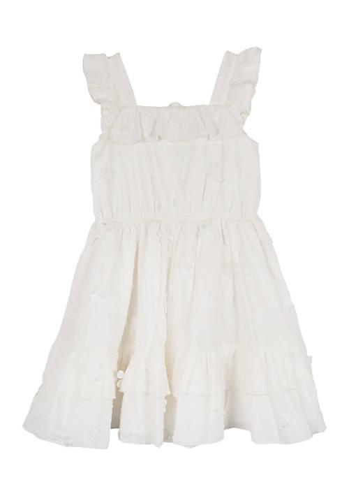 Rare Editions Editions Girls 4 6X 3D Embroidered Cotton Dress