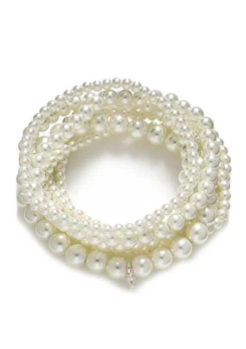 Belk Multi Strand Pearl Stretch Bracelet
