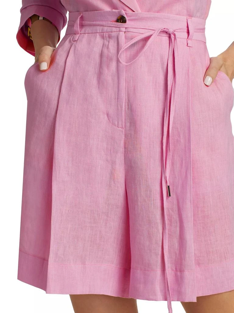 Marella Recinto Belted Linen Bermuda Shorts 6