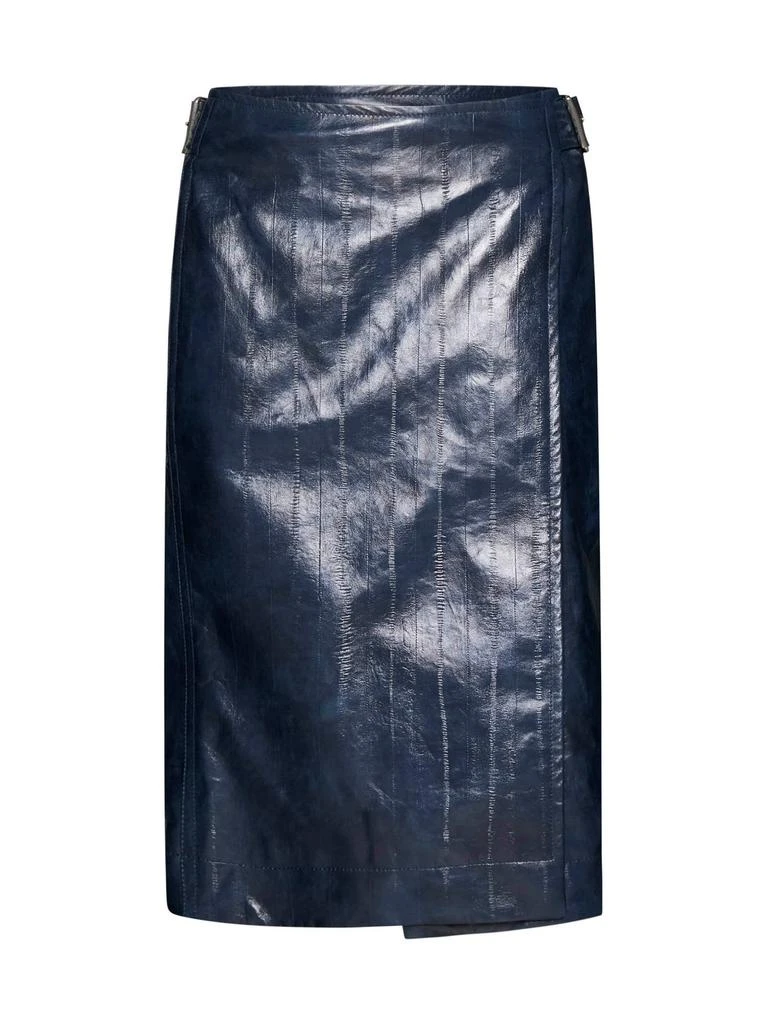 Bottega Veneta Bottega Veneta Embossed Leather Midi Skirt 1