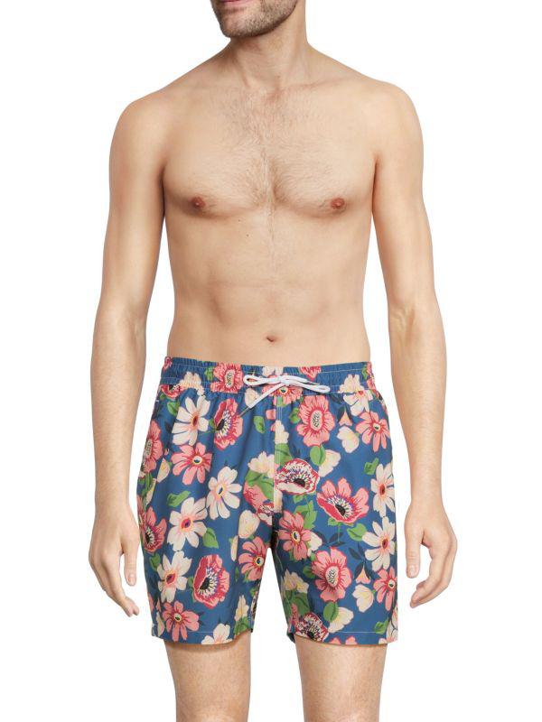 Slate & Stone Cabo Floral Flat Front Swim Shorts