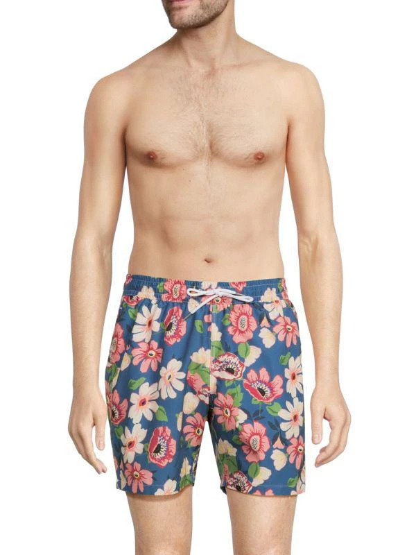 Slate & Stone Cabo Floral Flat Front Swim Shorts 1