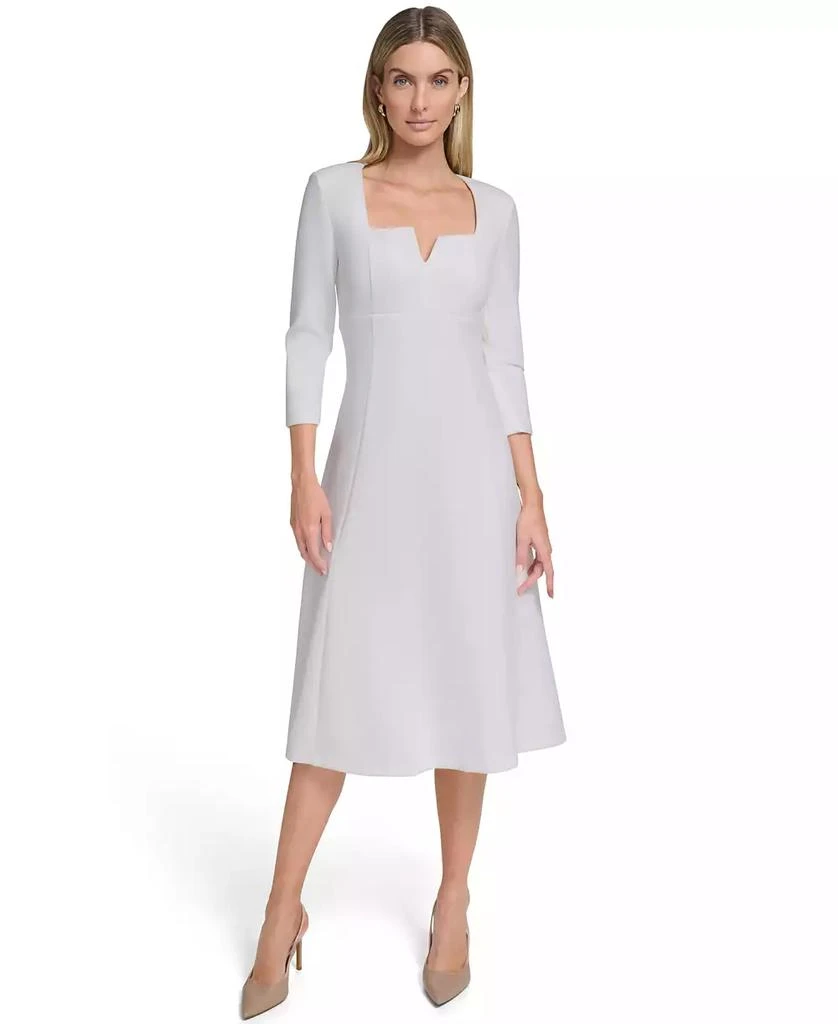 White Dress Macy's Calvin Klein Dress Women's Zippered Midi Dress  On  Sale Now With Up To 40% Off