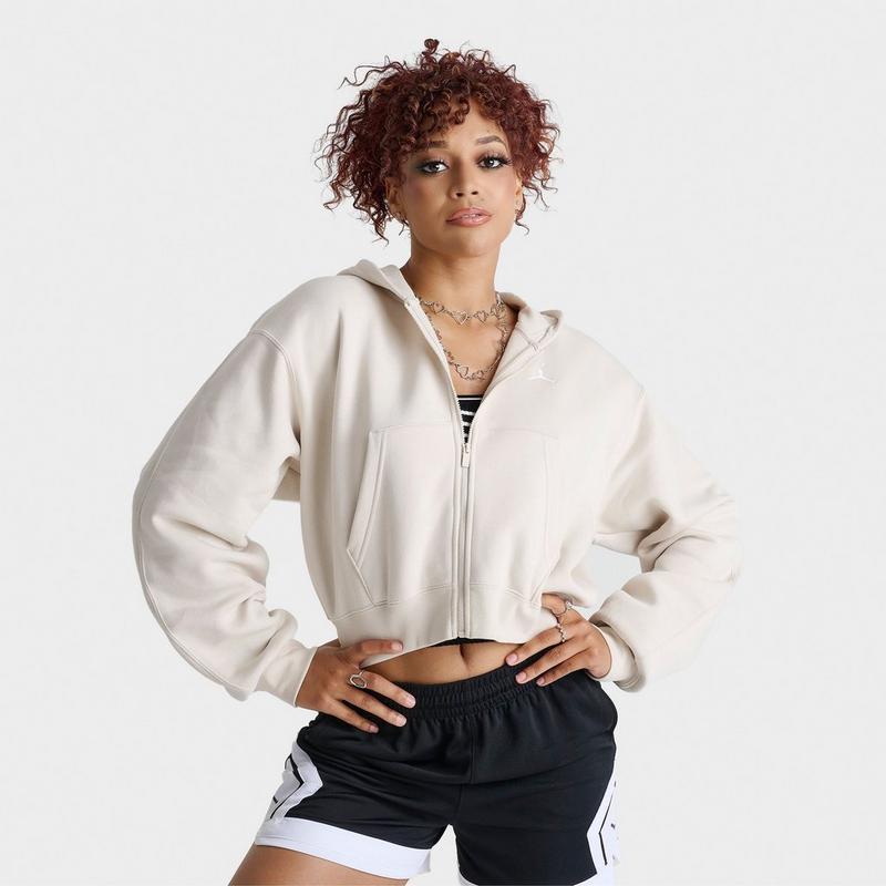 Jordan Women's Jordan Brooklyn Fleece Cropped Full-Zip Hoodie