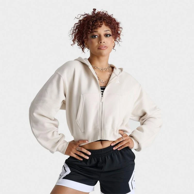 Jordan Women's Jordan Brooklyn Fleece Cropped Full-Zip Hoodie 1