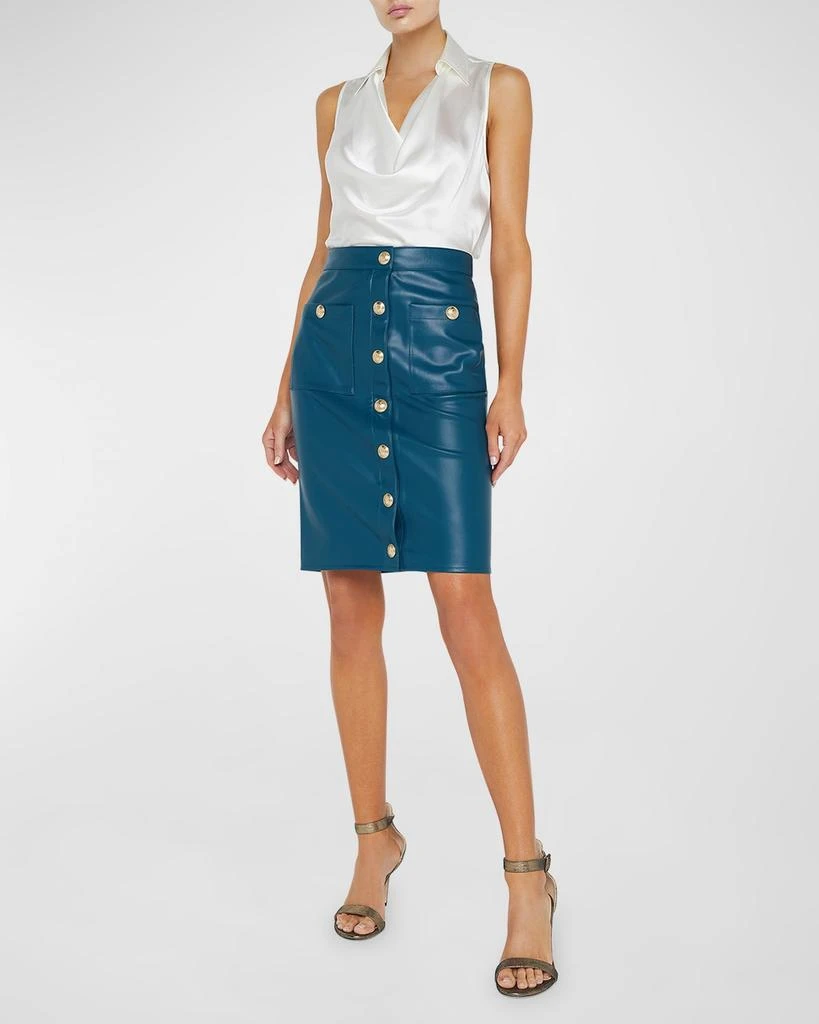 L'Agence Amira Faux Leather Pencil Skirt 4