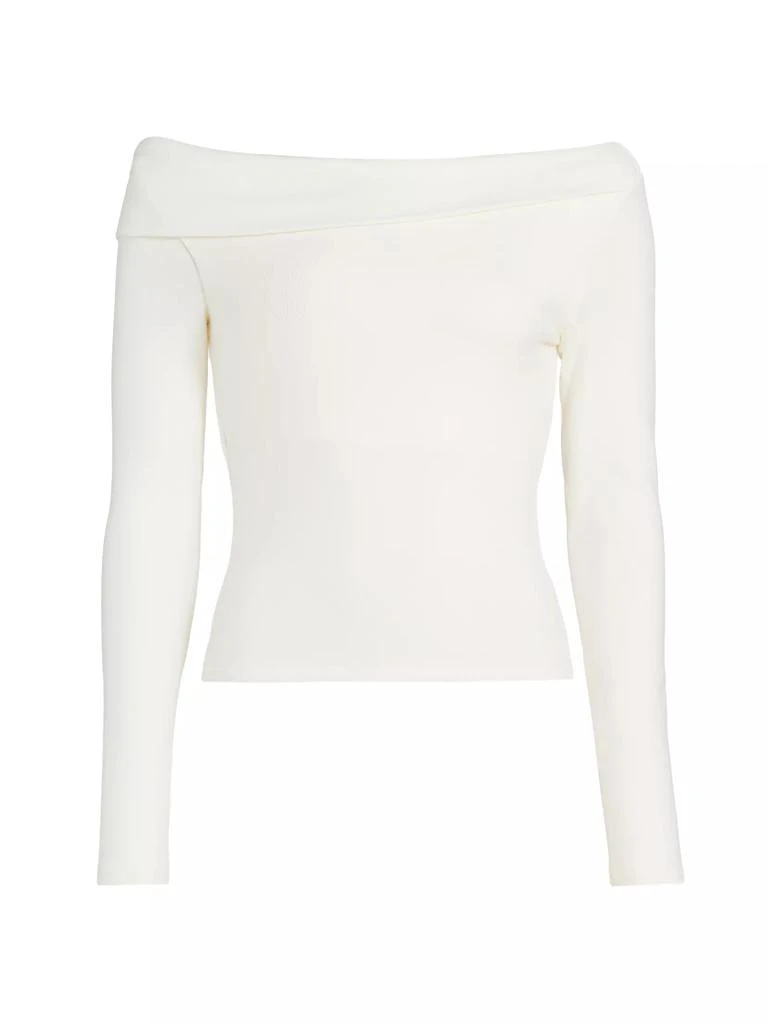 Reformation Elio Knit Off-the-Shoulder Long-Sleeve Top 1