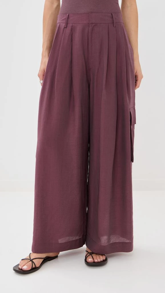 Tibi Silk Voile Cargo Triple Pleat Pants 1