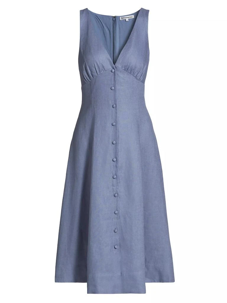 Reformation Sebastien Linen Midi-Dress 1