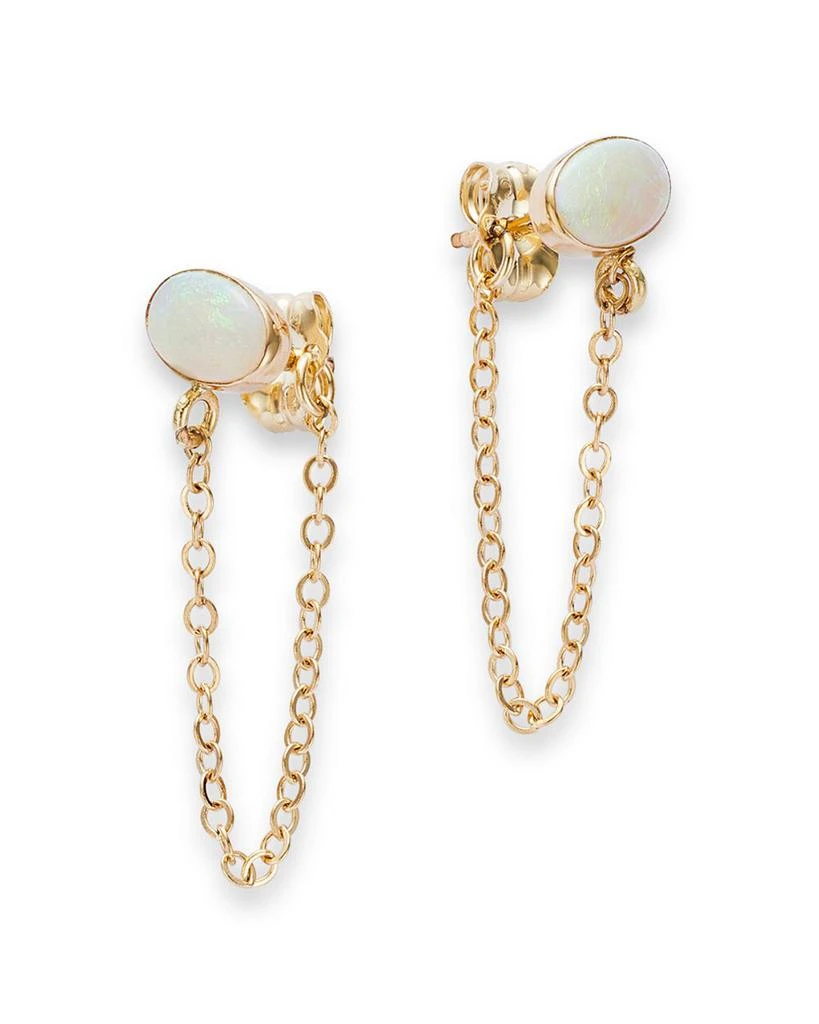Bloomingdale's Opal Chain Drop Earrings in 14K Yellow Gold 1