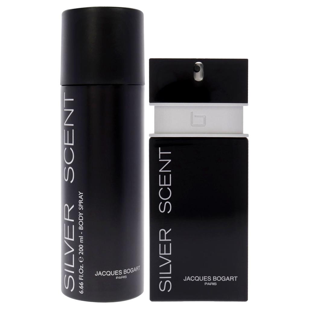 JACQUES BOGART Silver Scent by  for Men - 2 Pc Gift Set 3.33oz EDT Spray, 6.66oz Body Spray