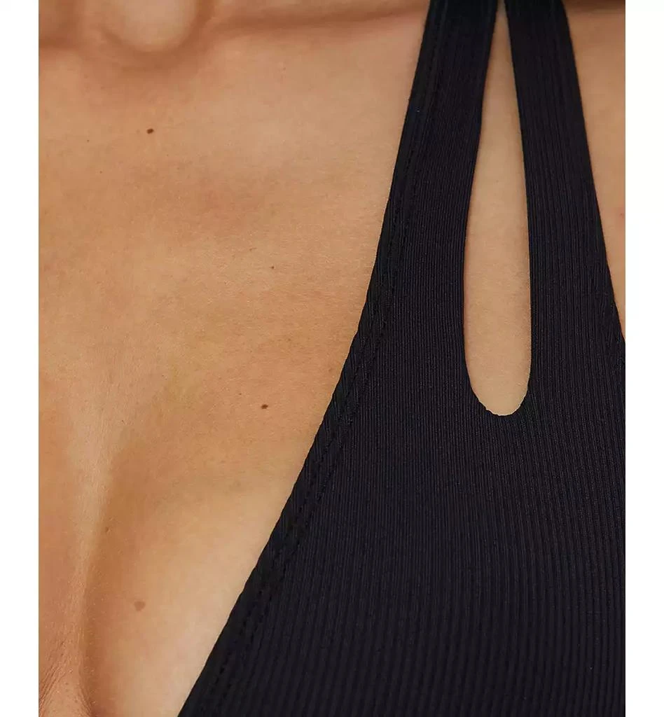 Becca Women's Modern Edge Textured Plunging-Neck Swimsuit 3