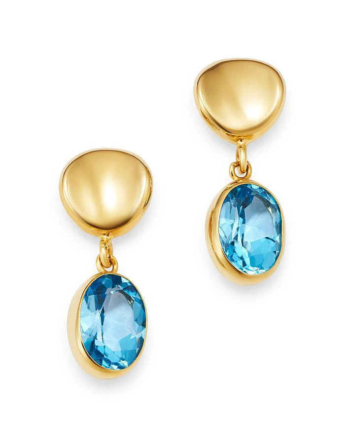 Bloomingdale
s Blue Topaz Oval Drop Earrings in 14K Yellow Gold
