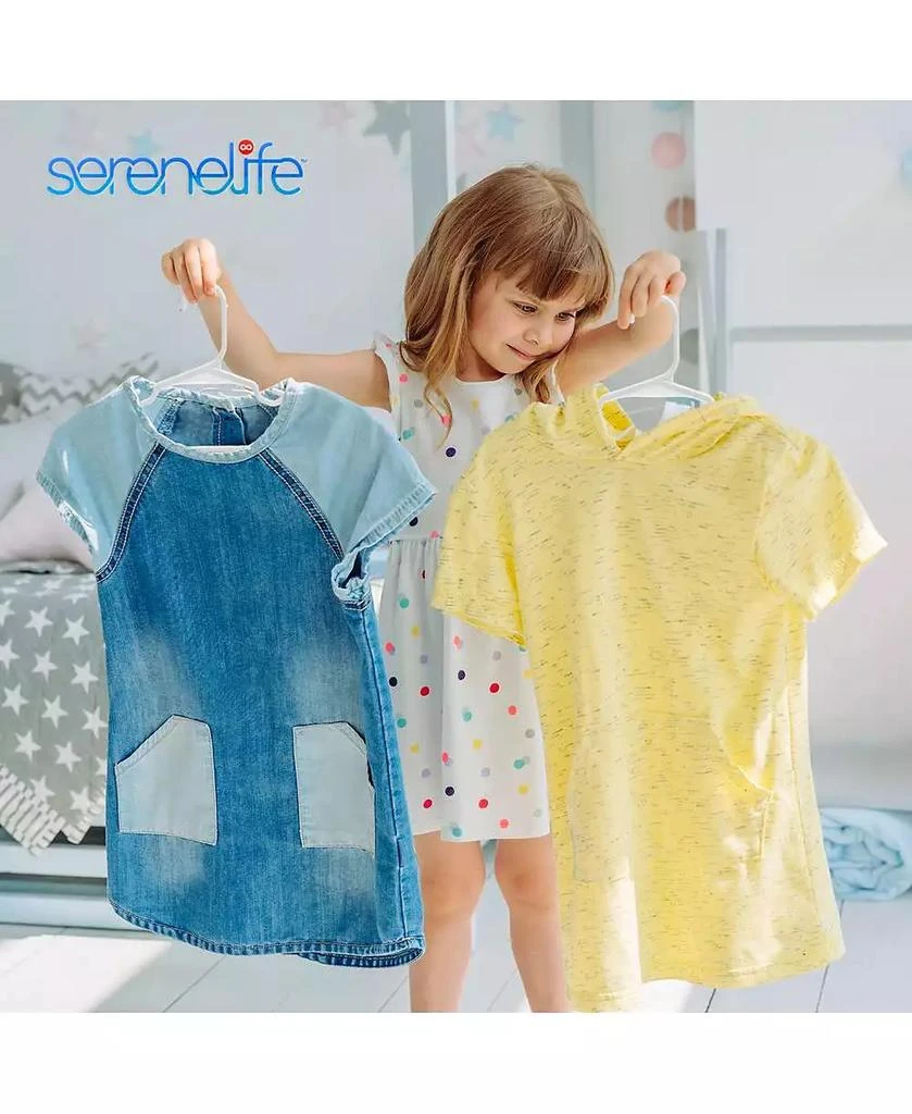 SereneLife 60 Pcs. Non-Slip Plastic Kids Hangers - Durable and Space-Saving Closet Organizers 7