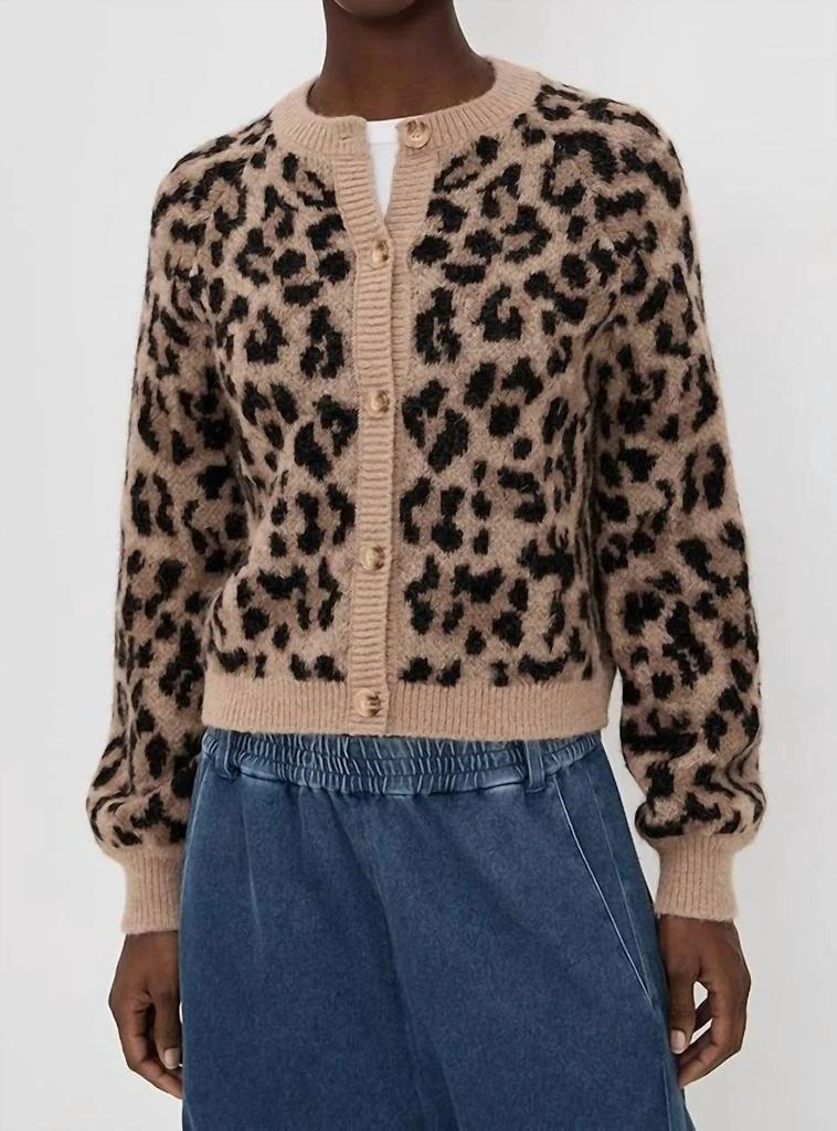 The Great Windsor Classic Cardigan In Leopard