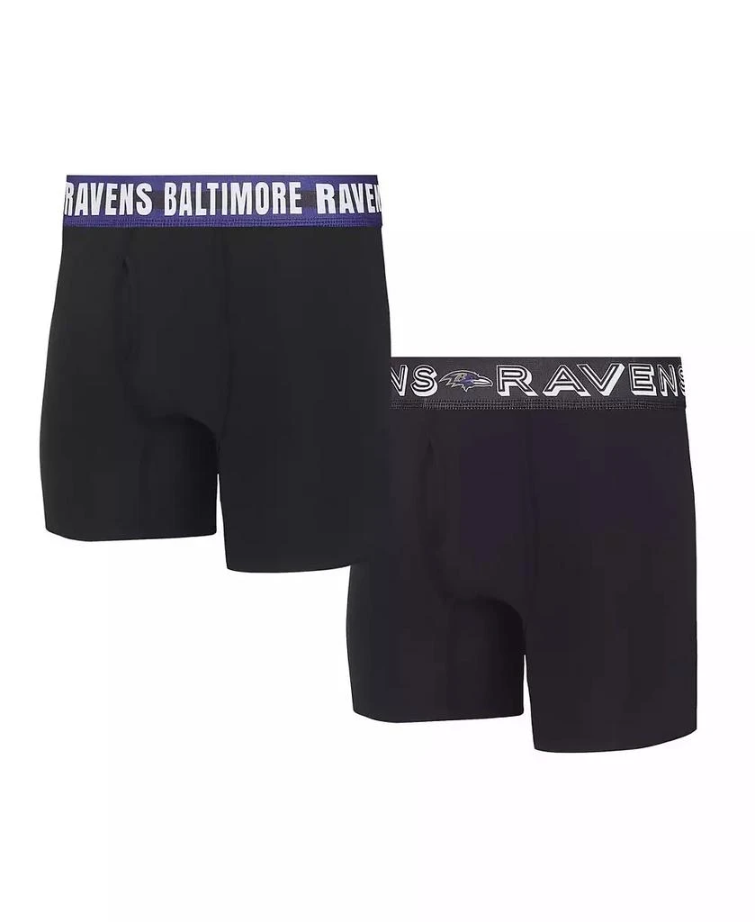 Concepts Sport Men's Baltimore Ravens Gauge Knit Boxer Brief Two-Pack 1