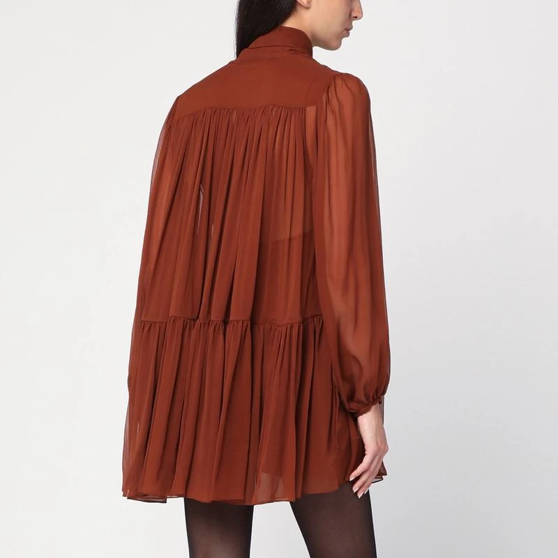 Yves Saint Laurent Rust-colored lavallière silk dress 3