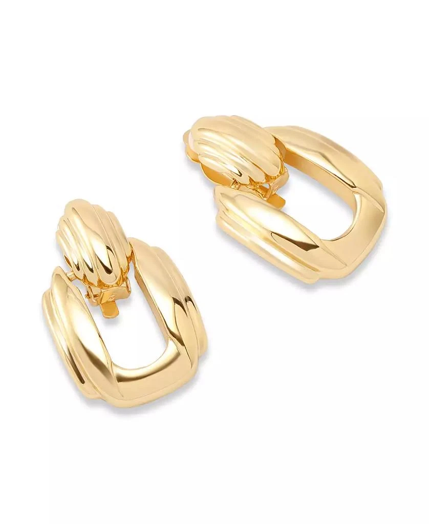 Robert Lee Morris Ribbed Doorknocker Clip-On Earrings 2