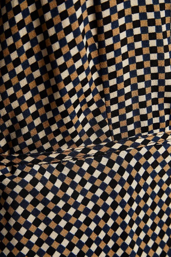 Ganni Checked crepe wrap top 4