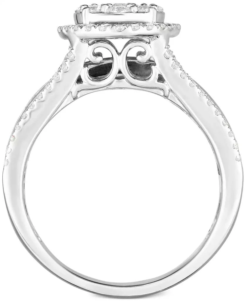 TruMiracle TruMiracle® Diamond Round Halo Cluster Engagement Ring (1 ct. t.w.) in 10k White Gold 3
