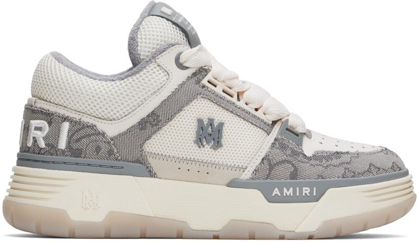 【AMIRI】グレー MA Quad Courtジャカード ローカットスニーカー AMIRI Gray MA Quad Jacquard Court Low Sneakers - Casual
