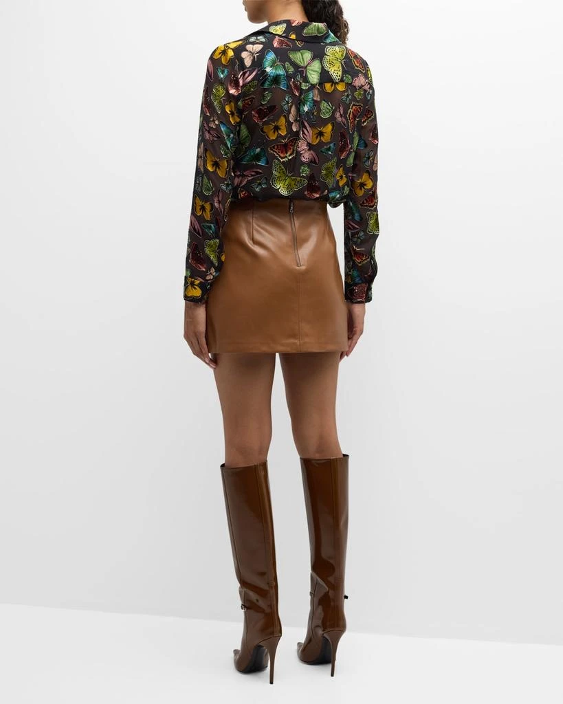 Alice + Olivia Eloise Butterfly-Print Button-Front Blouse 6