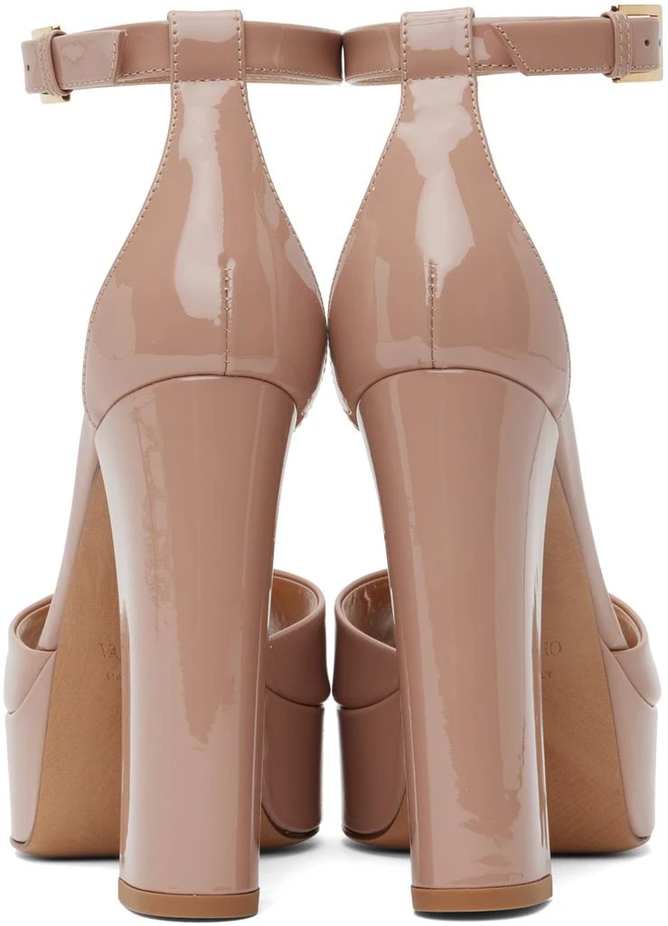 Valentino Beige One Stud Platform Heels 2