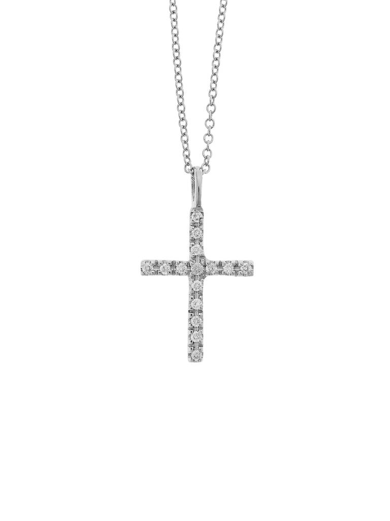 Ileana Makri 18K White Gold & Diamond Cross Pendant Necklace