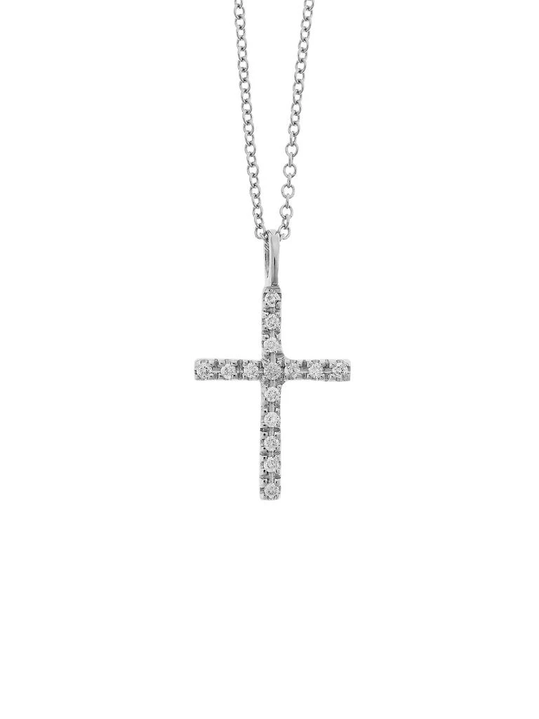 Ileana Makri 18K White Gold & Diamond Cross Pendant Necklace 2